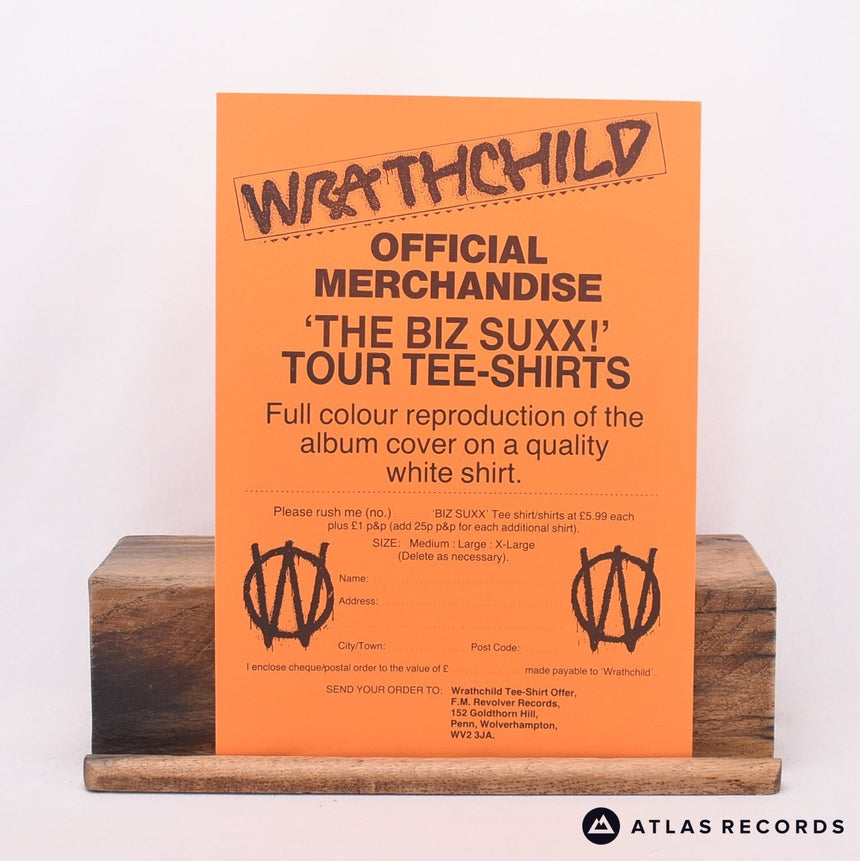 Wrathchild - The Biz Suxx (But We Don't Care) - Pink LP Vinyl Record - VG+/EX