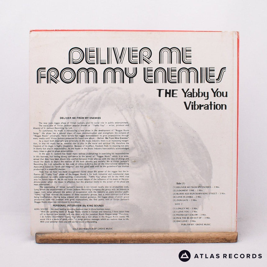Yabby You - Deliver Me From My Enemies - Jamaica A B LP Vinyl Record - VG+/EX