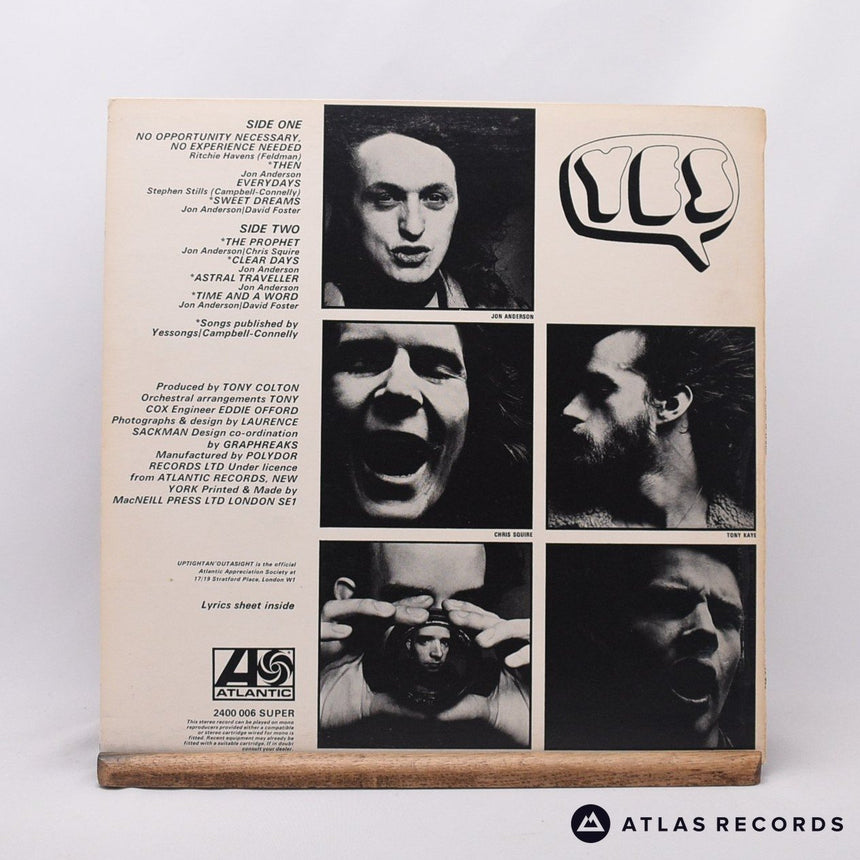 Yes - Time And A Word - Lyric Sheet A*▼ 1 B ▼ 2 LP Vinyl Record - EX/EX