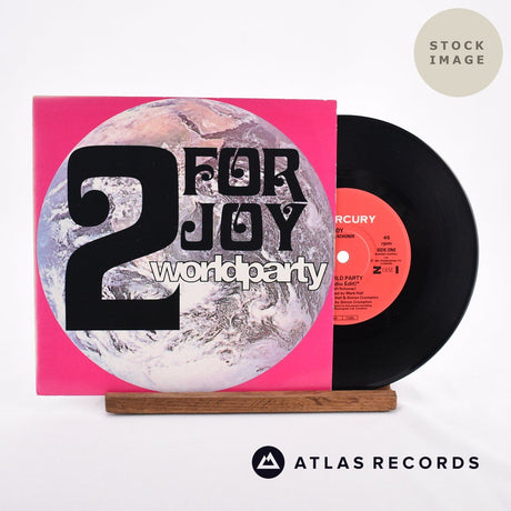 2 For Joy Worldparty 1987 Vinyl Record - Sleeve & Record Side-By-Side