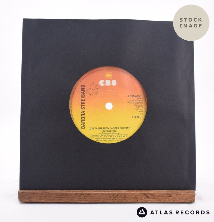 Barbra Streisand Love Theme From "A Star Is Born" 7" Vinyl Record - Sleeve & Record Side-By-Side