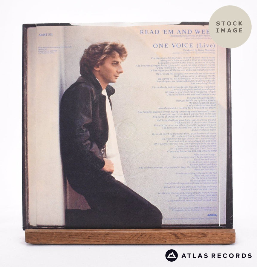 Barry Manilow Read 'Em And Weep 7" Vinyl Record - Reverse Of Sleeve