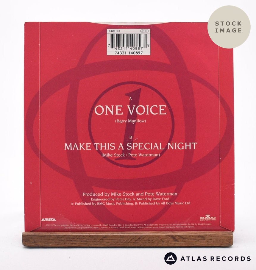 Bill Tarmey One Voice 7" Vinyl Record - Reverse Of Sleeve