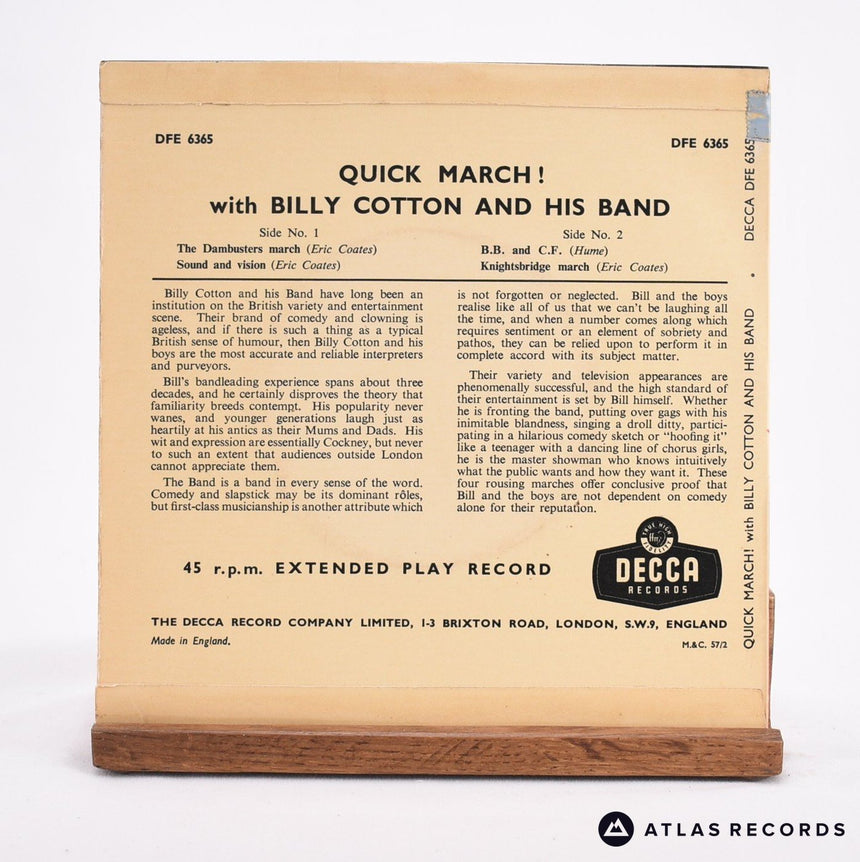Billy Cotton And His Band - Quick March! - 7" Vinyl Record - VG+/VG