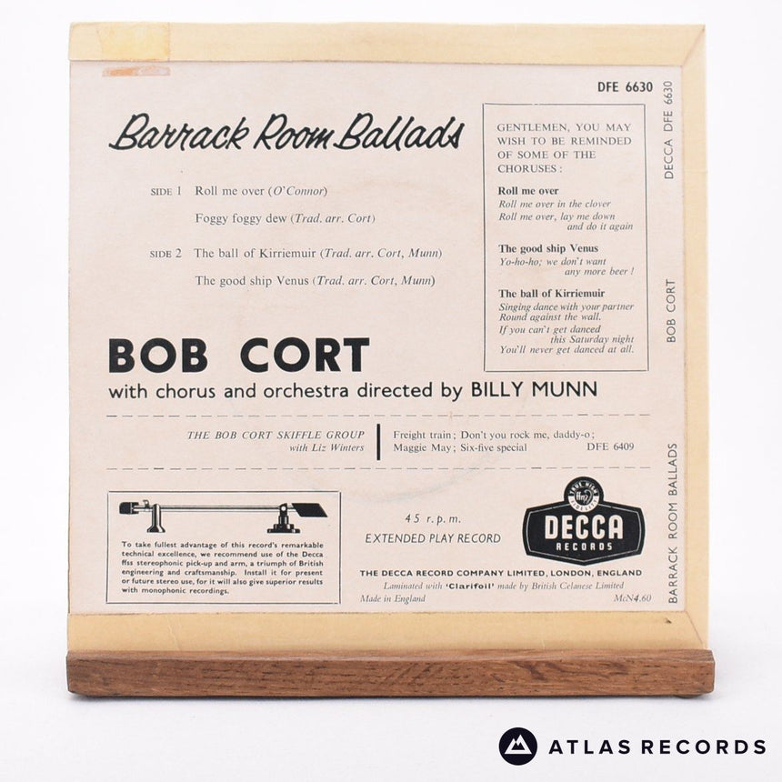 Bob Cort - Barrack Room Ballads - 7" EP Vinyl Record - EX/VG