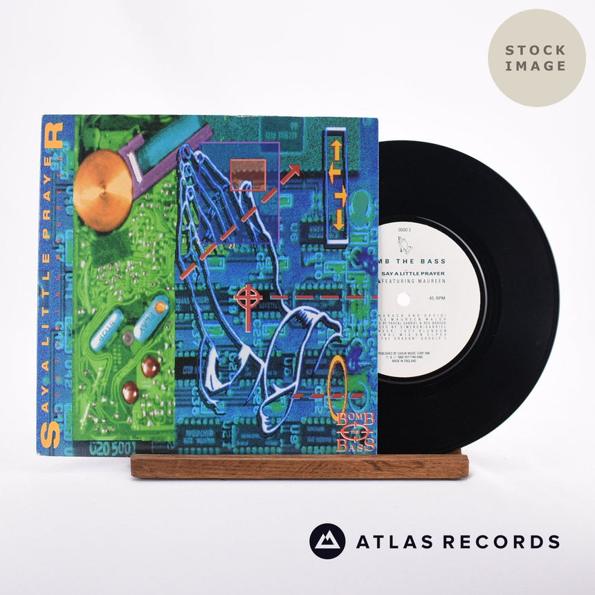 Bomb The Bass Say A Little Prayer 7" Vinyl Record - Sleeve & Record Side-By-Side