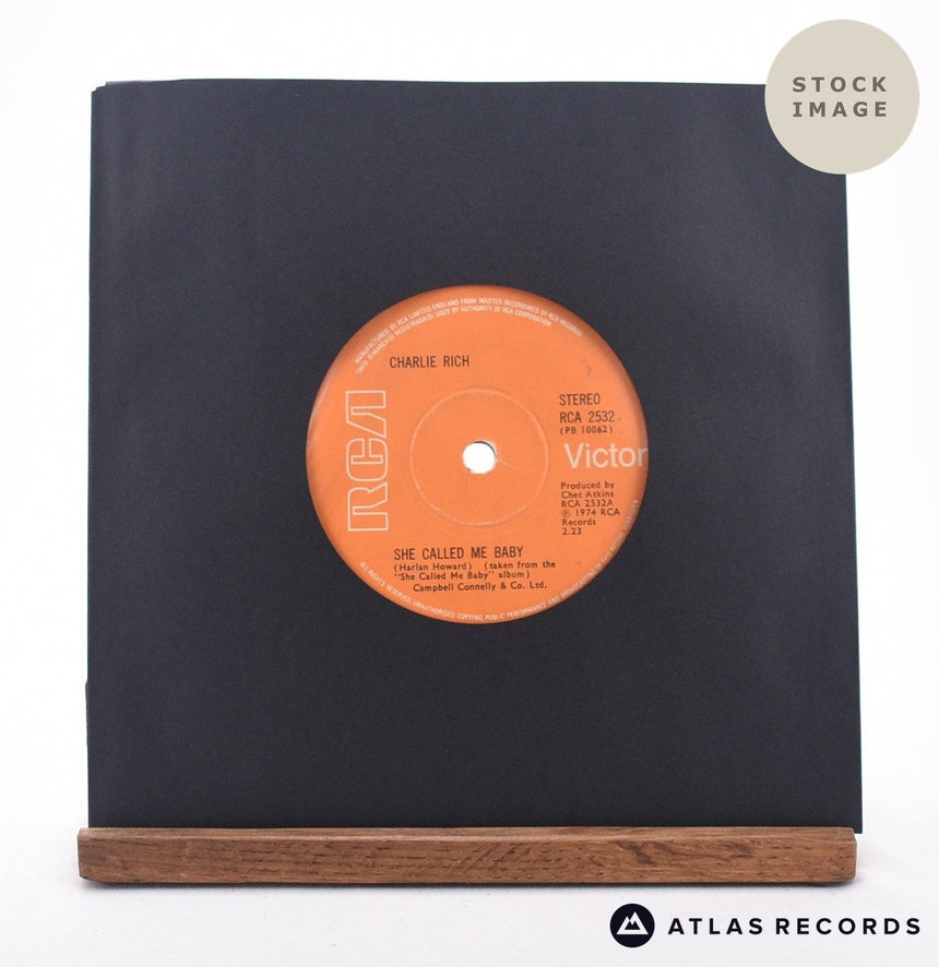 Charlie Rich She Called Me Baby 7" Vinyl Record - Sleeve & Record Side-By-Side