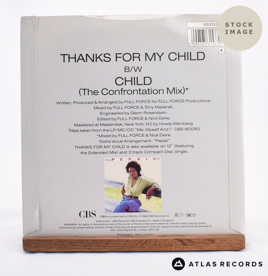 Cheryl Pepsii Riley Thanks For My Child 7" Vinyl Record - Reverse Of Sleeve