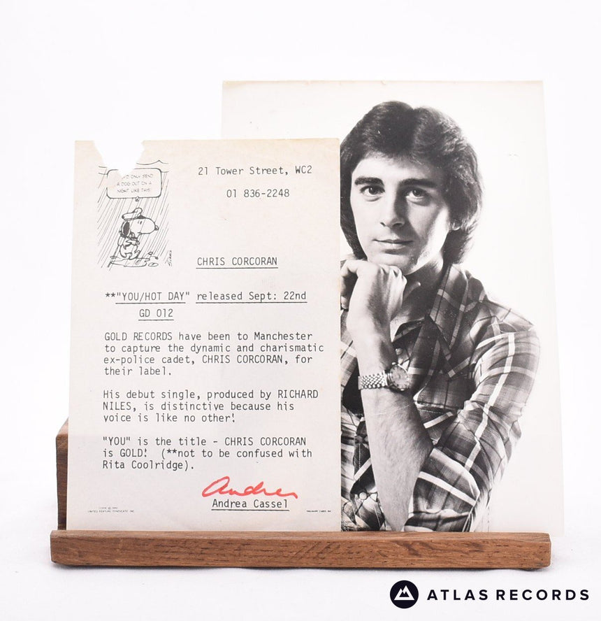 Chris Corcoran - You - Postcard Promo Release Note 7" Vinyl Record - VG+