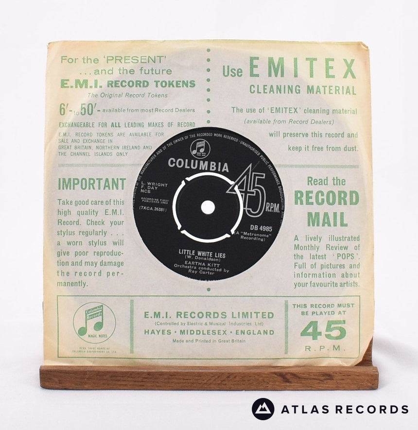 Eartha Kitt - An Englishman Needs Time / Little White Lies - 7" Vinyl Record - EX/VG+