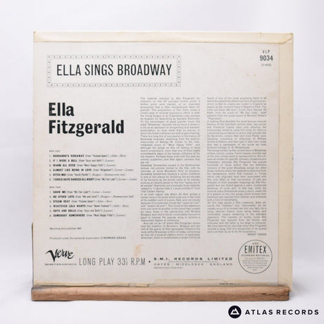 Ella Fitzgerald - Ella Sings Broadway - LP Vinyl Record - VG+/VG+
