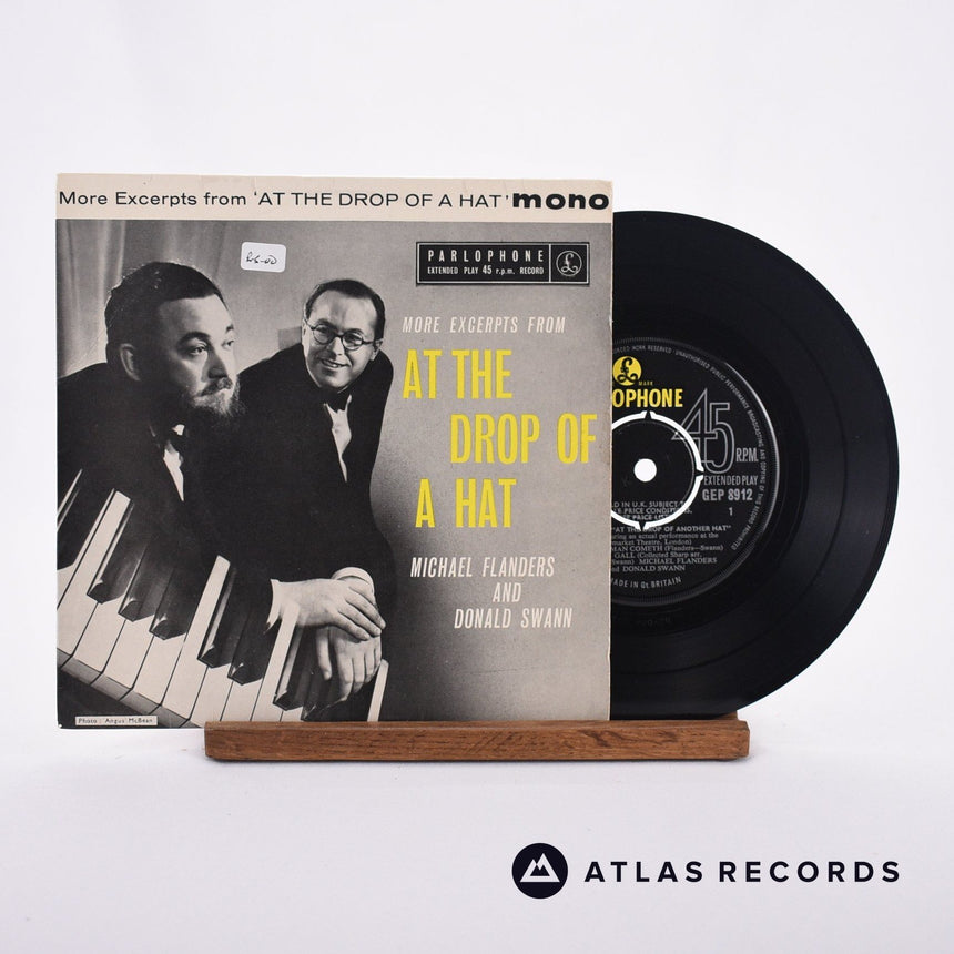 Flanders & Swann More Excerpts From 'At The Drop Of A Hat' 7" Vinyl Record - Front Cover & Record