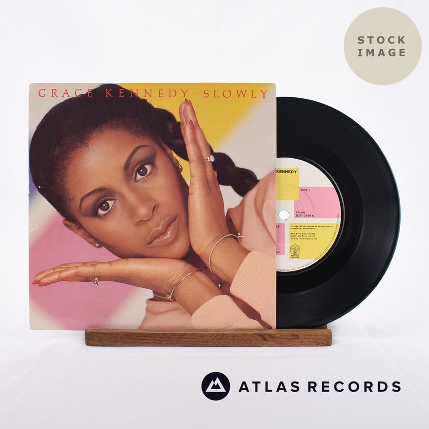 Grace Kennedy Slowly 1980 Vinyl Record - Sleeve & Record Side-By-Side