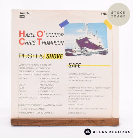 Hazel O'Connor Push & Shove 7" Vinyl Record - Reverse Of Sleeve