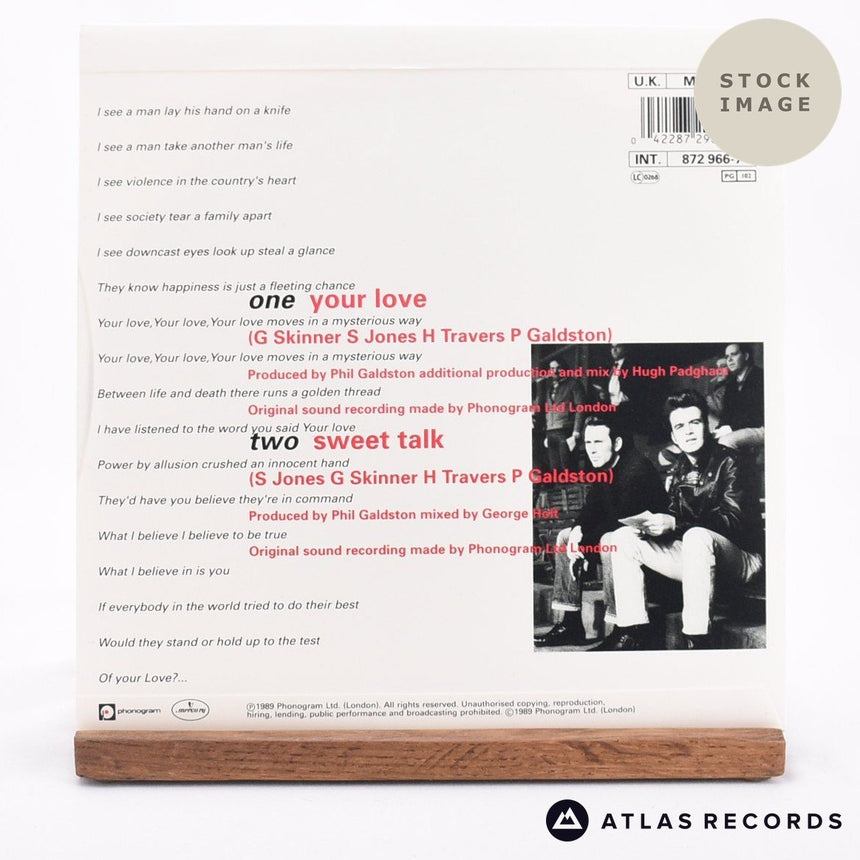 Hipsway Your Love 7" Vinyl Record - Reverse Of Sleeve