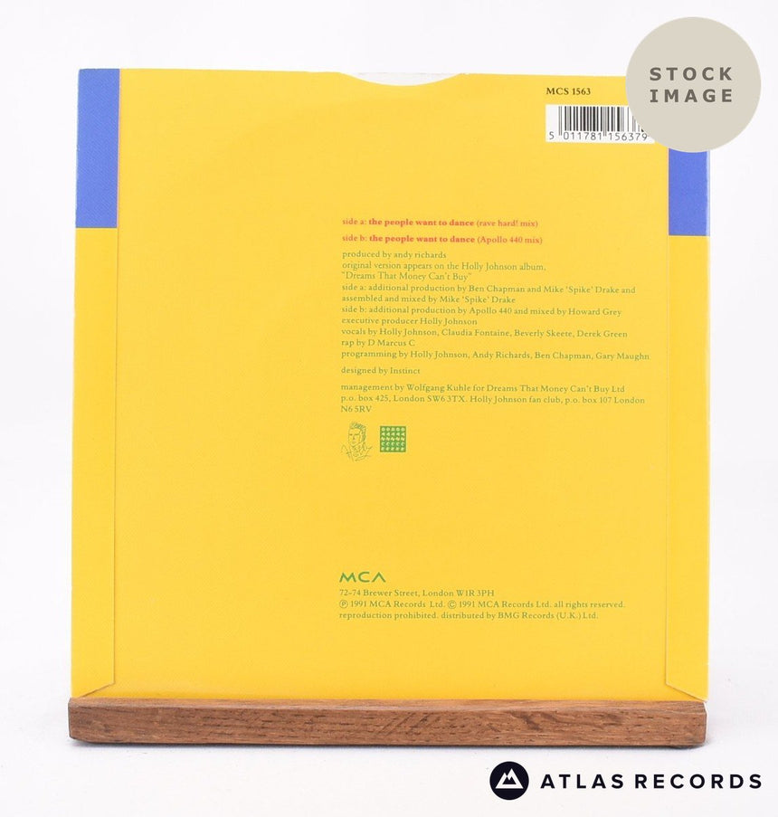 Holly Johnson The People Want To Dance 7" Vinyl Record - Reverse Of Sleeve