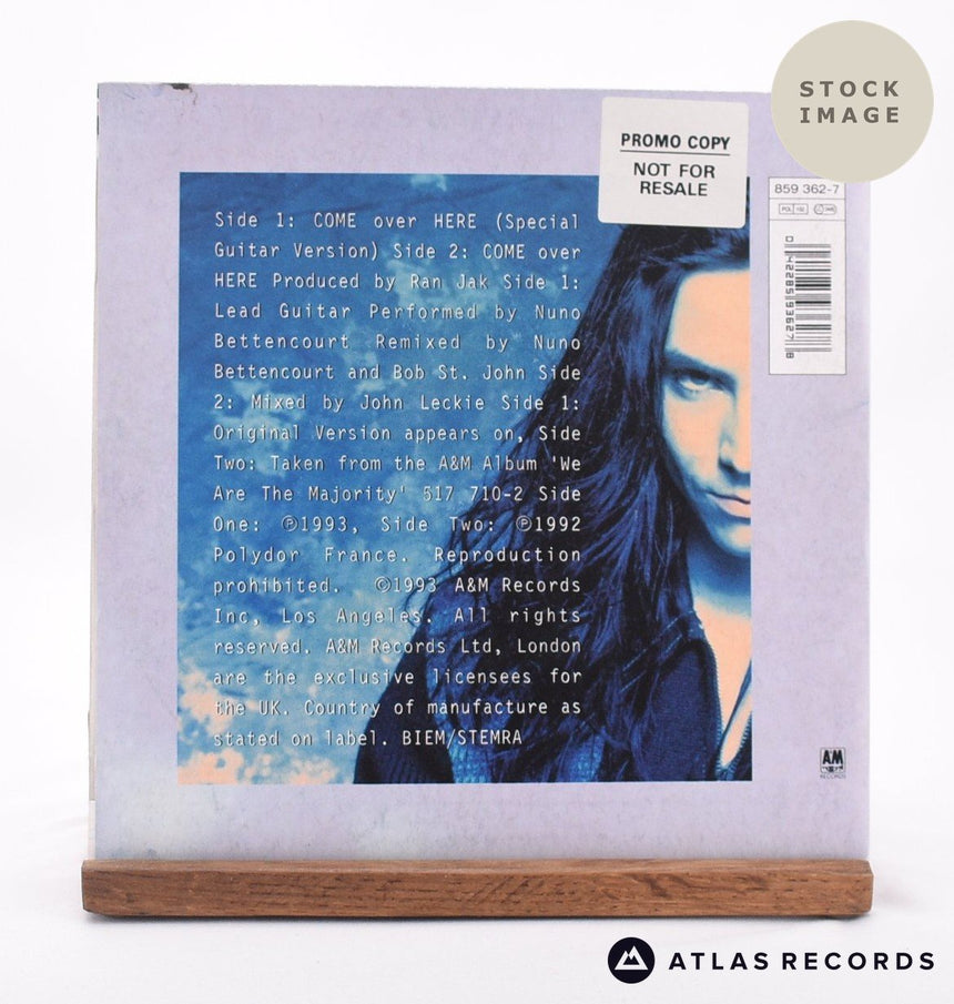 J. Come Over Here 7" Vinyl Record - Reverse Of Sleeve
