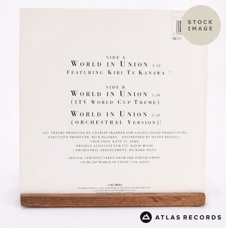 Kiri Te Kanawa World In Union Vinyl Record - Reverse Of Sleeve