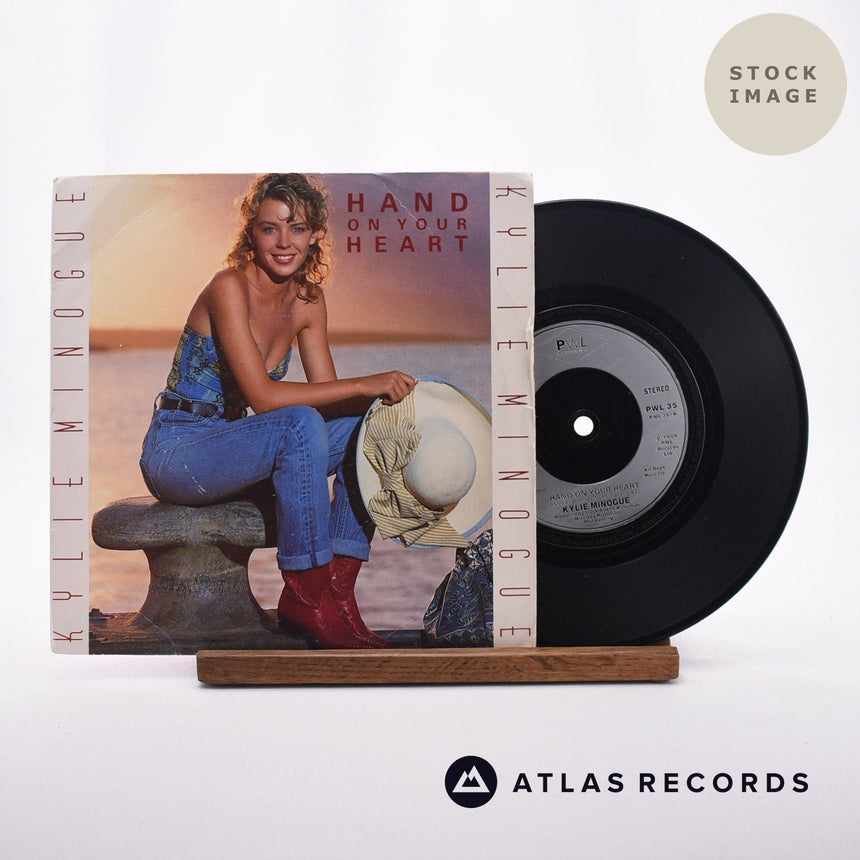 Kylie Minogue Hand On Your Heart 7" Vinyl Record - Sleeve & Record Side-By-Side