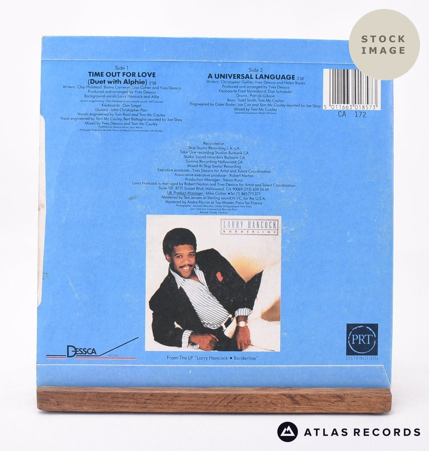 Larry Hancock Time Out For Love 7" Vinyl Record - Reverse Of Sleeve