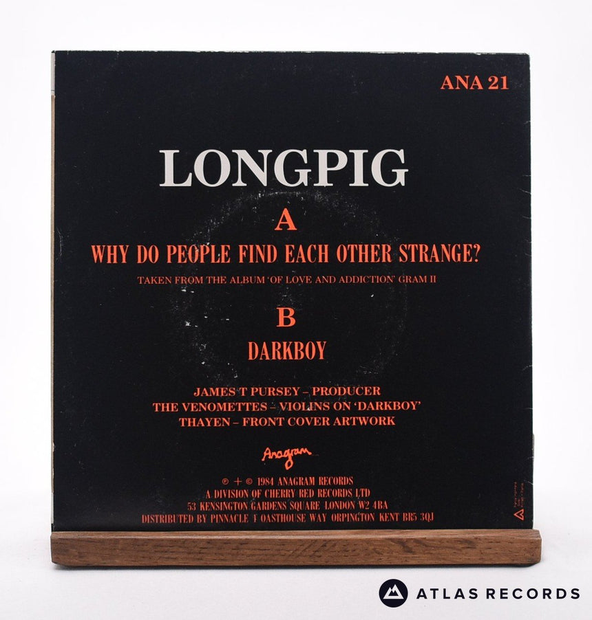 Longpig - Why Do People Find Each Other Strange? - 7" Vinyl Record - VG+/EX