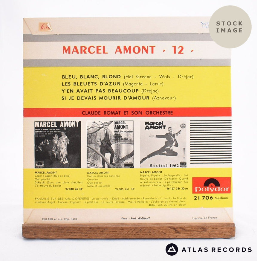 Marcel Amont -12- Bleu, Blanc, Blond 7" Vinyl Record - Reverse Of Sleeve
