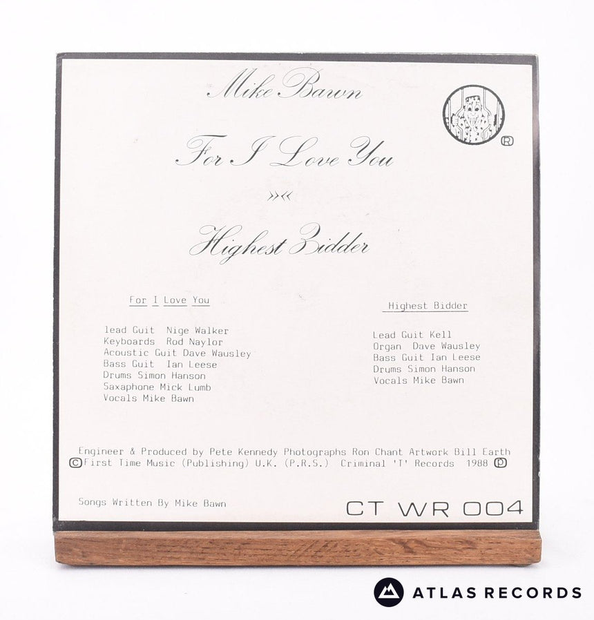 Mike Bawn - For I Love You - 7" Vinyl Record - EX/EX
