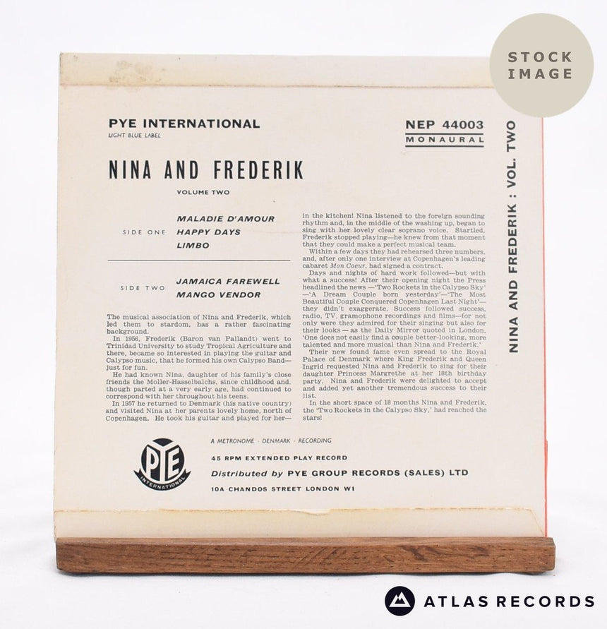 Nina & Frederik Volume Two Vinyl Record - Reverse Of Sleeve
