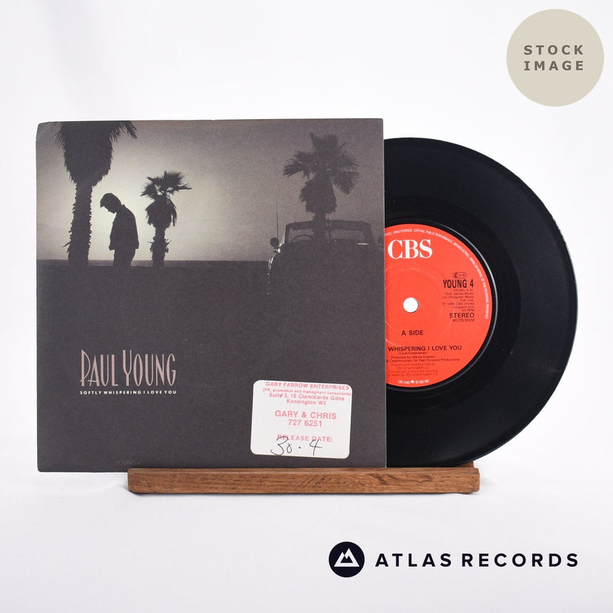 Paul Young Softly Whispering I Love You 7" Vinyl Record - Sleeve & Record Side-By-Side