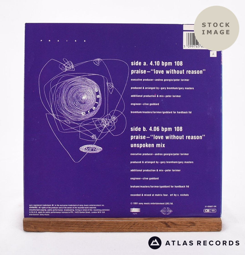 Praise Love Without Reason Vinyl Record - Reverse Of Sleeve