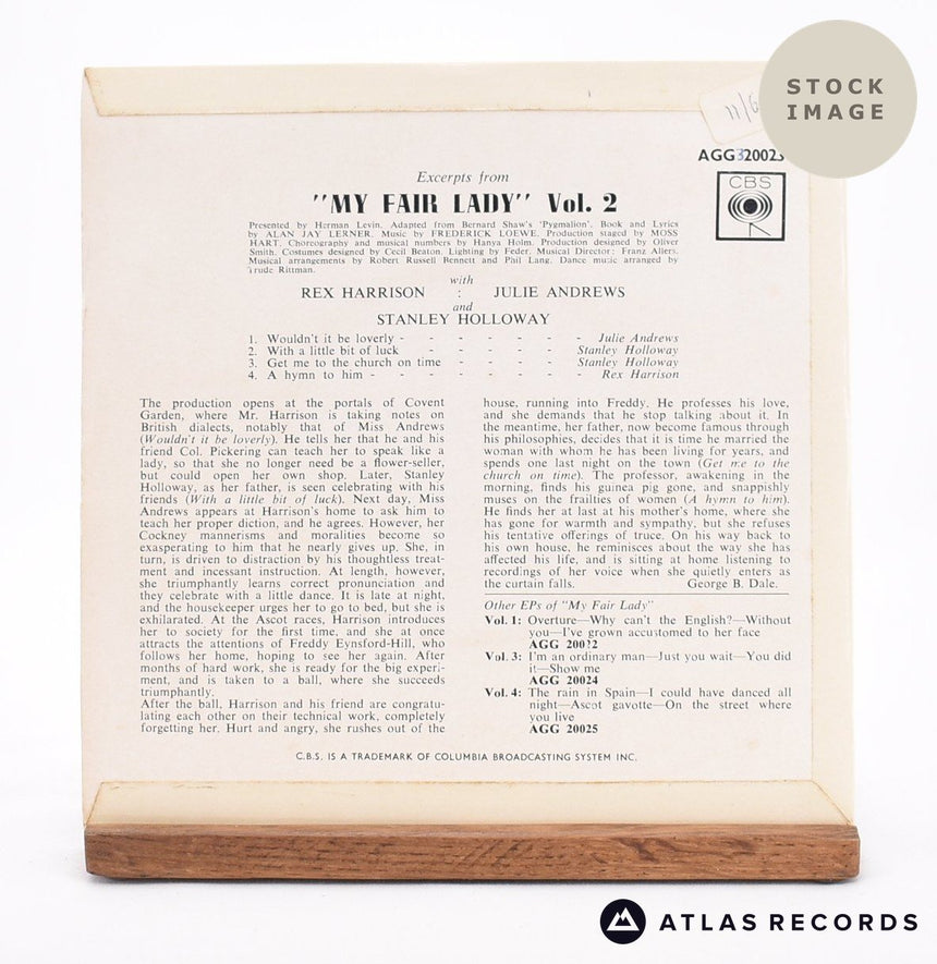 Rex Harrison Excerpts From "My Fair Lady" - Volume 2 7" Vinyl Record - Reverse Of Sleeve