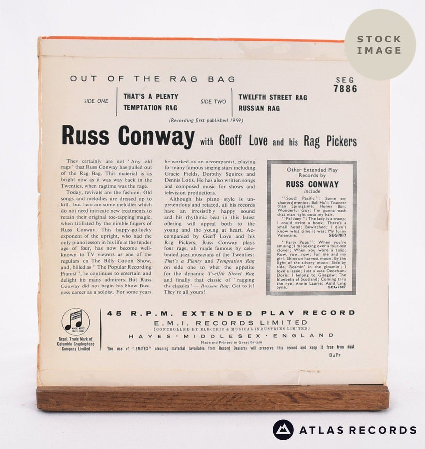 Russ Conway Out Of The Rag Bag Vinyl Record - Reverse Of Sleeve