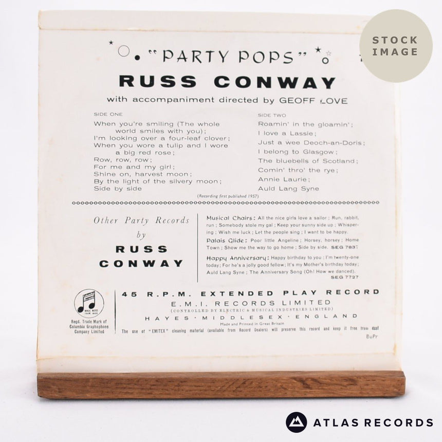 Russ Conway Party Pops 1958 Vinyl Record - Reverse Of Sleeve
