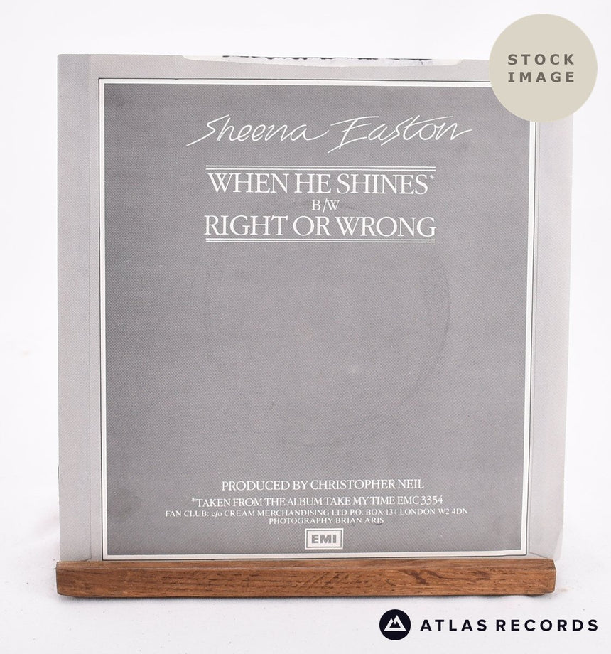 Sheena Easton When He Shines Vinyl Record - Reverse Of Sleeve