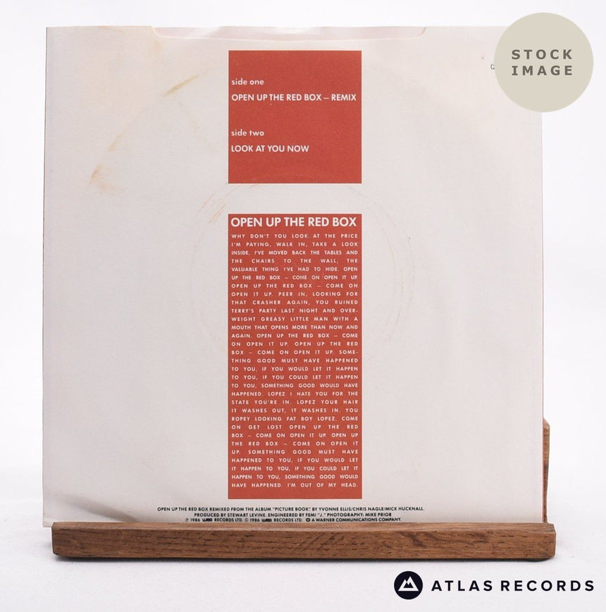 Simply Red Open Up The Red Box 7" Vinyl Record - Reverse Of Sleeve