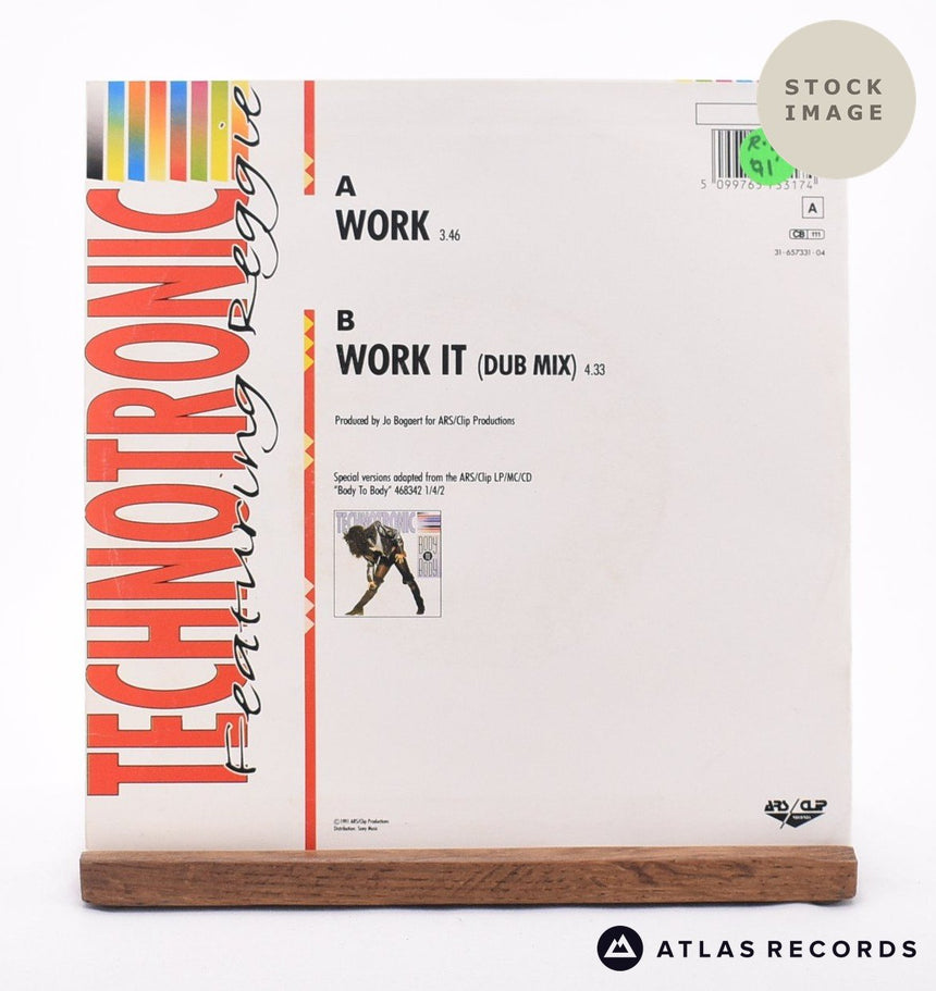 Technotronic Work 7" Vinyl Record - Reverse Of Sleeve
