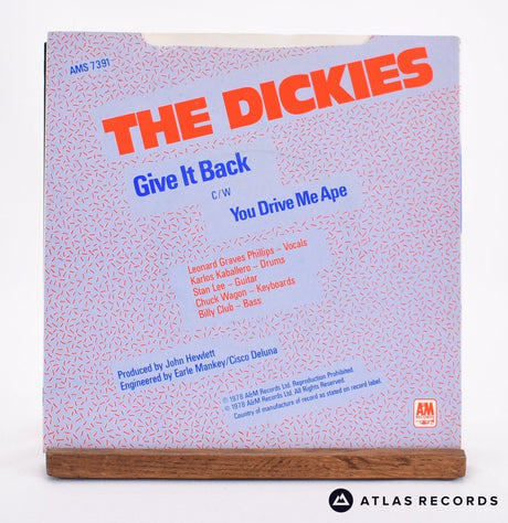 The Dickies - Give It Back - White 7" Vinyl Record - VG+/VG+