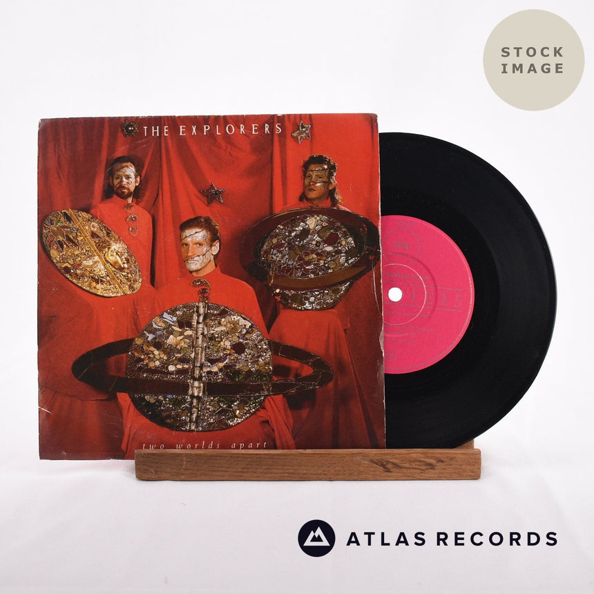 The Explorers Two Worlds Apart 1982 Vinyl Record - Sleeve & Record Side-By-Side