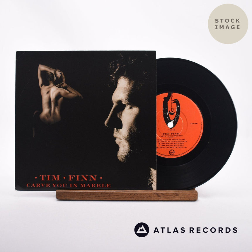 Tim Finn Carve You In Marble 7" Vinyl Record - Sleeve & Record Side-By-Side