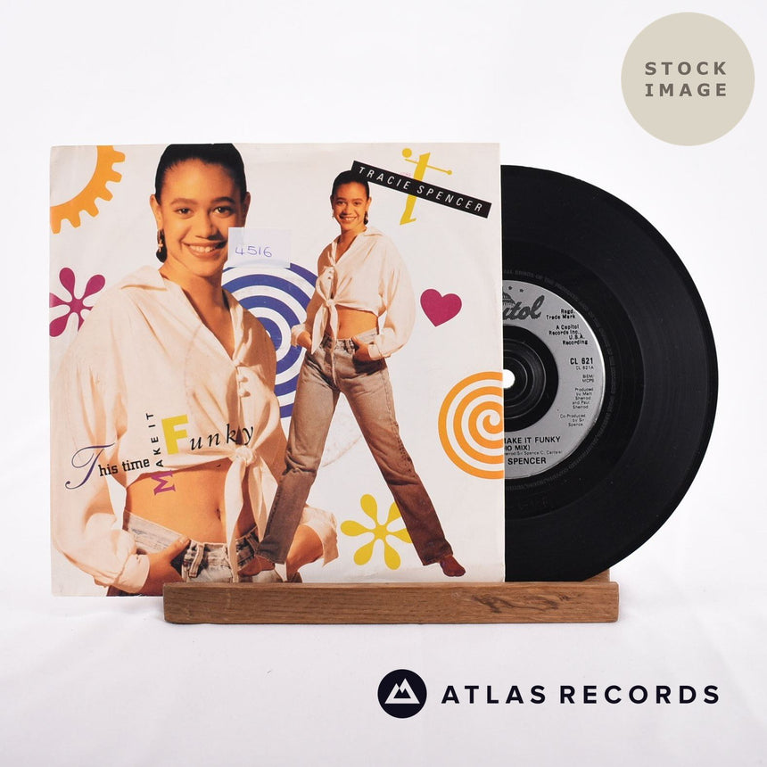 Tracie Spencer This Time Make It Funky 1991 Vinyl Record - Sleeve & Record Side-By-Side