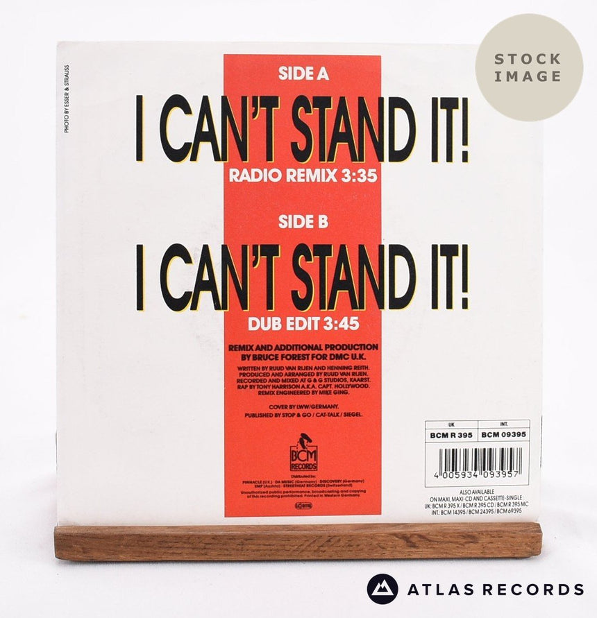 Twenty 4 Seven I Can't Stand It! Vinyl Record - Reverse Of Sleeve