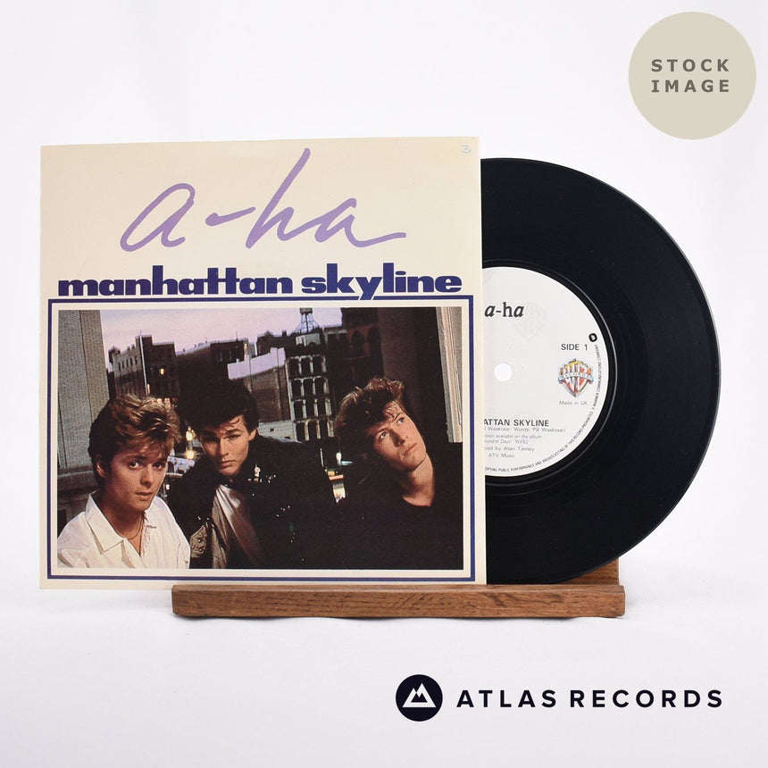 a-ha Manhattan Skyline 7" Vinyl Record - Sleeve & Record Side-By-Side