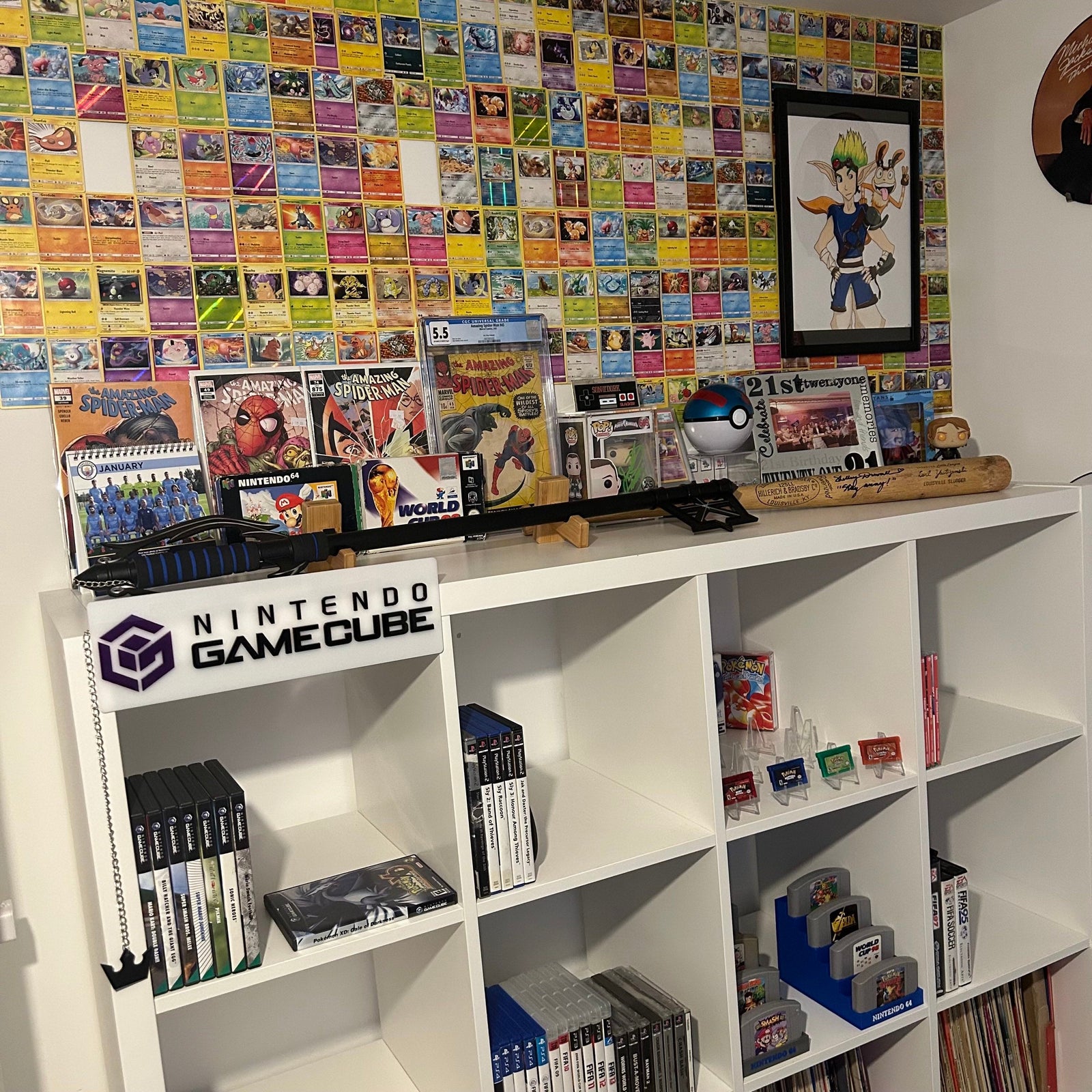 Tom's impressive collection of video game memorabilia