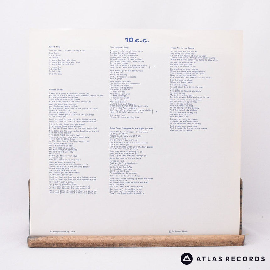 10cc - 10cc - Lyric Sheet LP Vinyl Record - VG+/VG+