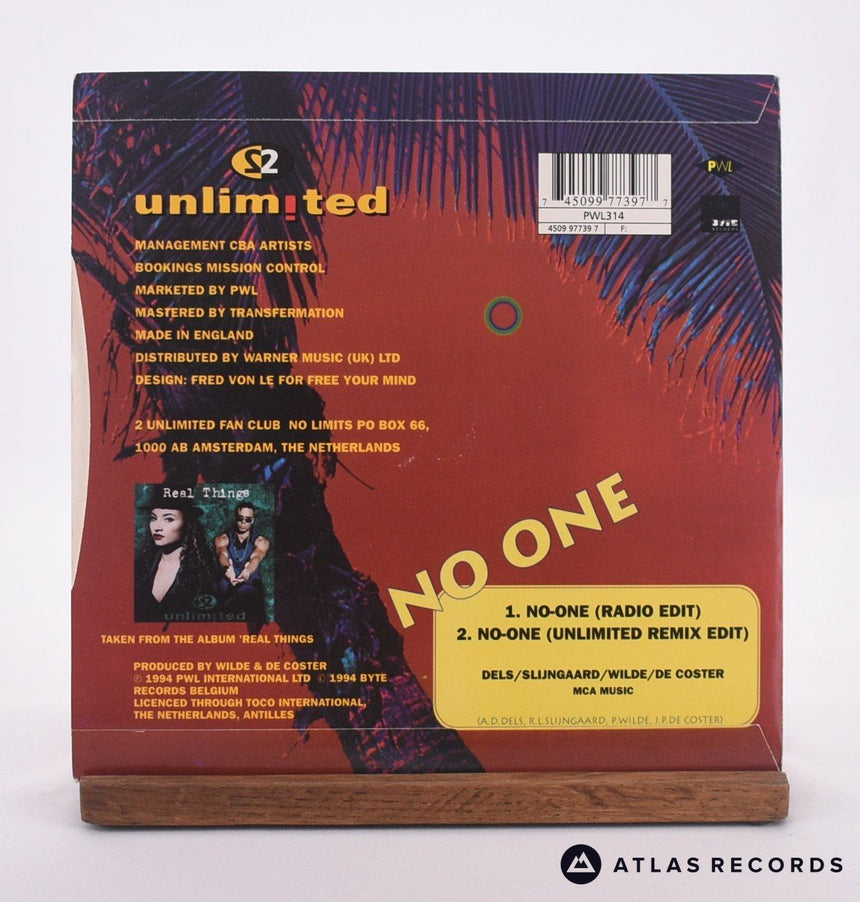 2 Unlimited - No One - 7" Vinyl Record - EX/EX