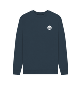 Navy Blue Printed Sweater Front
