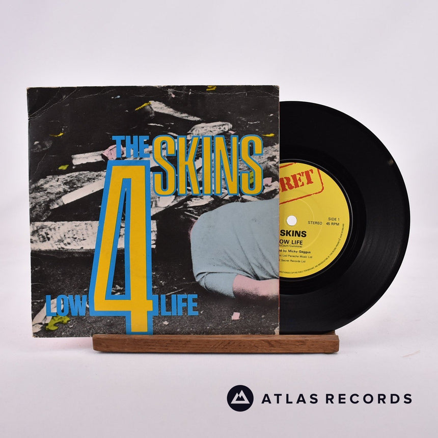 4 Skins Low Life 7" Vinyl Record - Front Cover & Record