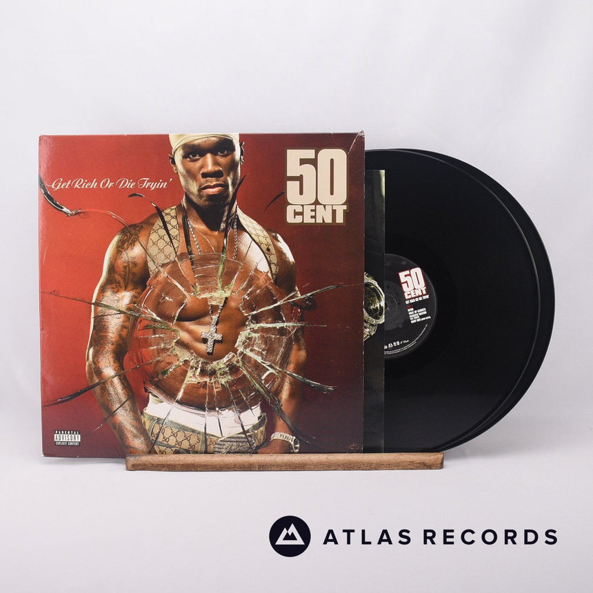 50 Cent Get Rich Or Die Tryin' Double LP Vinyl Record - Front Cover & Record