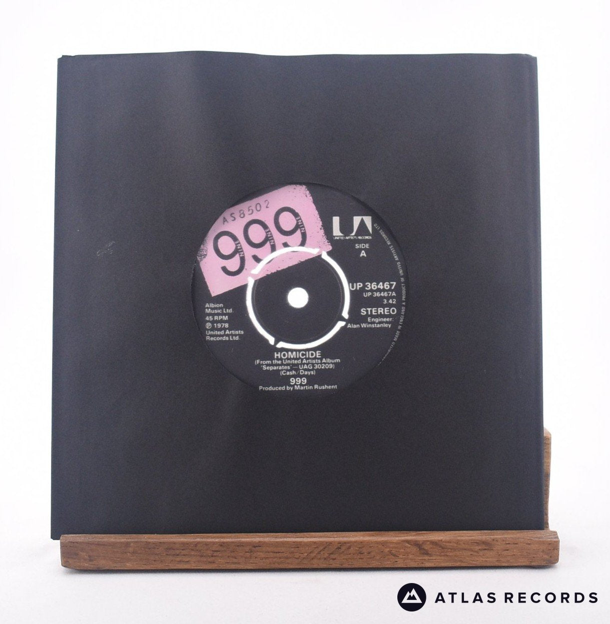 999 Homicide 7" Vinyl Record - In Sleeve