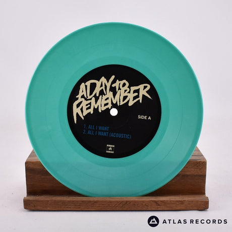 A Day To Remember - All I Want - Green [Mint Green] Etched 7" Vinyl Record - NM/NM
